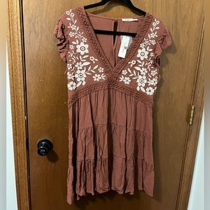 NWT Francesca’s Embroidered Dress